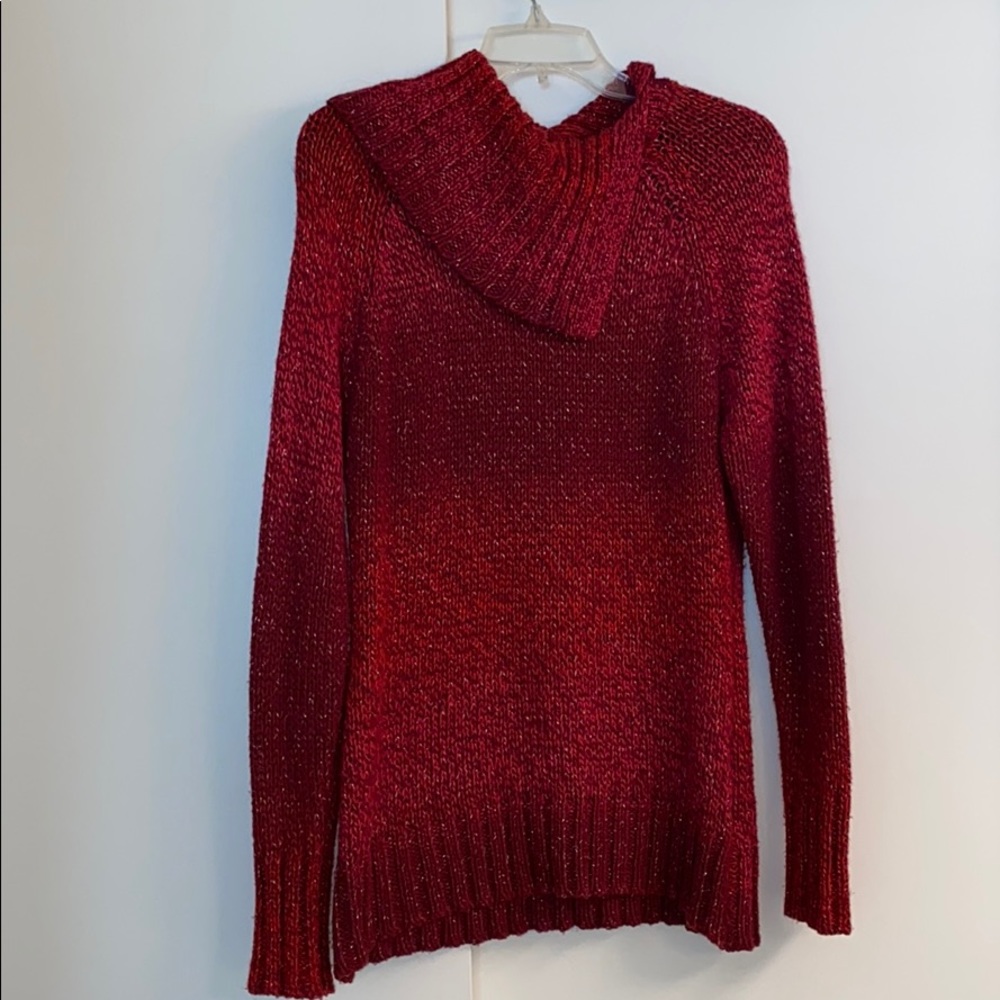 Red/Maroon with Metallic Thread Sweater